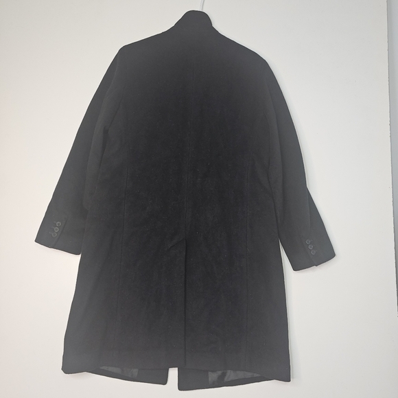 Calvin klein Women's Black Funnel Wool Overcoat size 12 Vintage - Picture 4 of 13